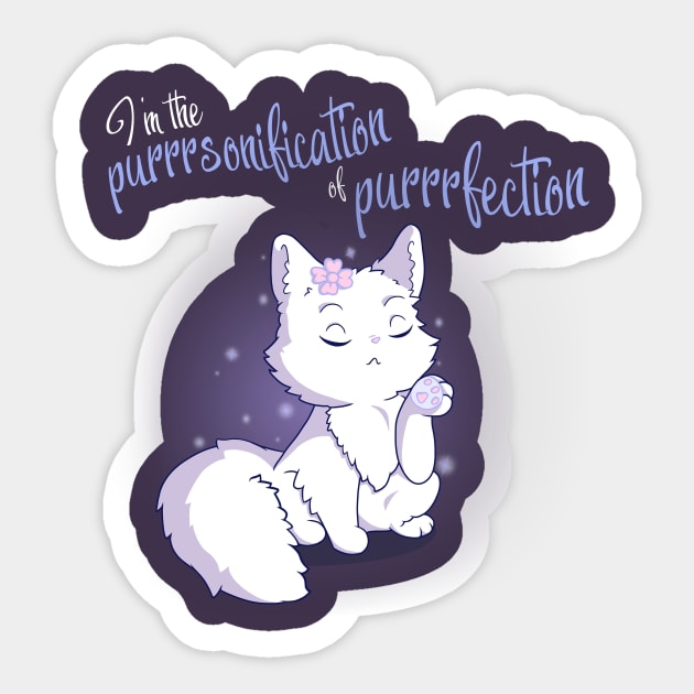 Purrfection female Sticker by QuirkyMix
